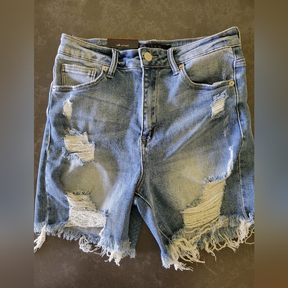 Risen distressed denim Jean shorts